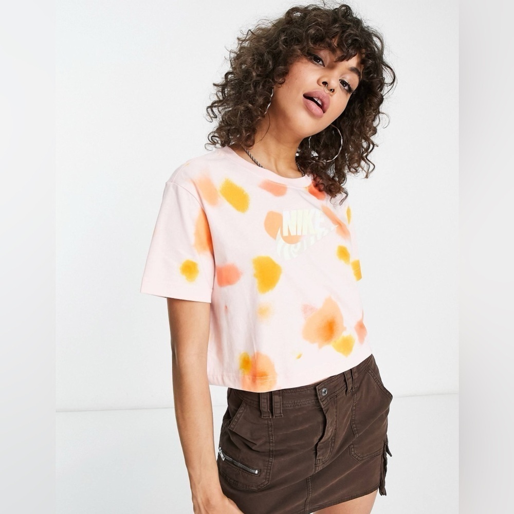 Nike Pink and Orange Festival Cropped Tee